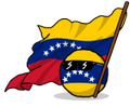 Bubu zuliano con la bandera de Colombia con estrellas