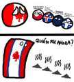 En este comic Canadá utiliza la bandera de la dualidad al convertirse en tangle y hacer anschluss