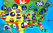 Mapa Polandball de EUAball en donde se encuentra Texasball