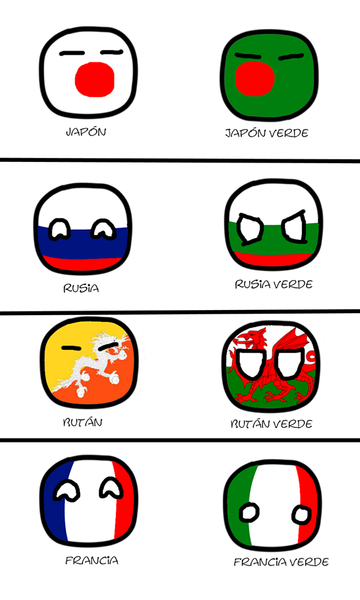 Archivo:Japón - Rusia - Bután – Francia y sus Luigi (versiones verdes).png