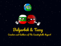 Taxcy junto a Bulgarbek, fundadores de The Countryballs Report, dibujo hecho por Bulgarbek