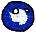 Representación con la bandera del Tratado Antártico