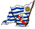 Bubu cisplatino con la bandera de Grecia sudamericana.